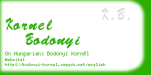 kornel bodonyi business card