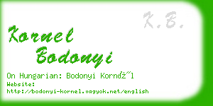 kornel bodonyi business card
